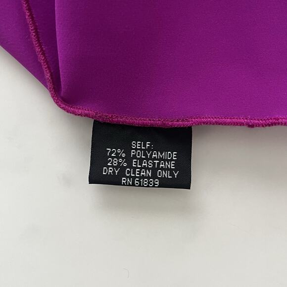 Rickie Freeman Teri Jon Maxi dress Magenta Sz 14 Chic Asymmetrical Shoulder Gown - Picture 8 of 11